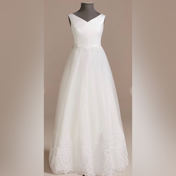 DB Studio Other - First Communion dress- organza corded lace applique girl tank dress